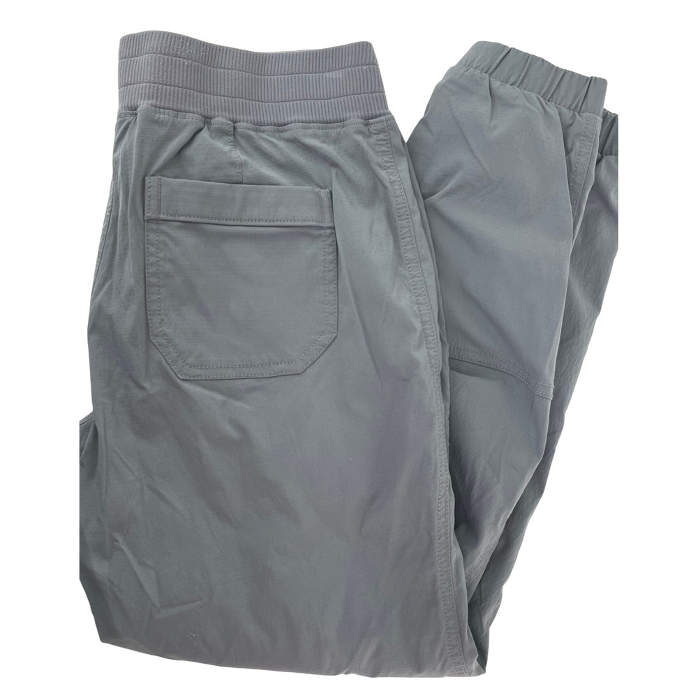 Athleta Women Gray Cargo Jogger Pants Elastic Waist Zip Pockets Size 8